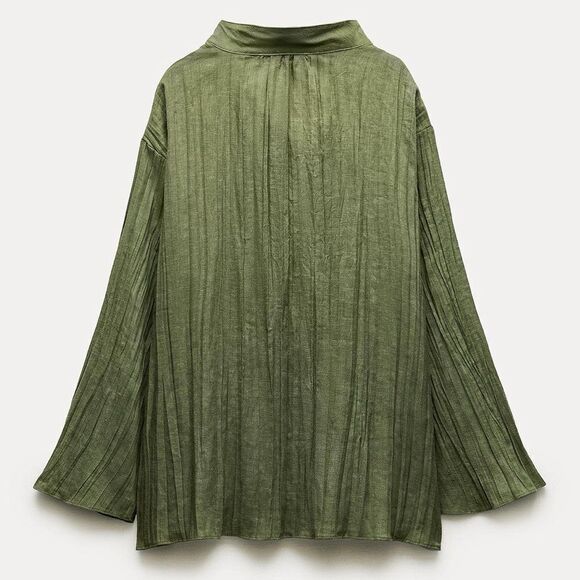 Zara Linen Blend Co-Ord Set New ZW Collection Green - Picture 6 of 8